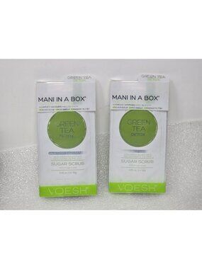 Lot of 2 Voesh Mani In A Box Waterless Green Tea Detox 3-Step Manicure Set